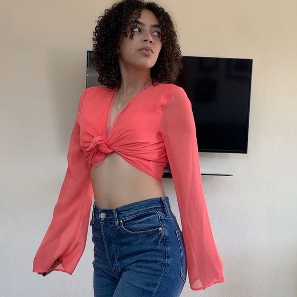 small, pink knot top (styled in last pic) - Picture 3 of 3